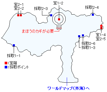 ユグノア・入り江の島（3DSの3Dモード）のマップ画像