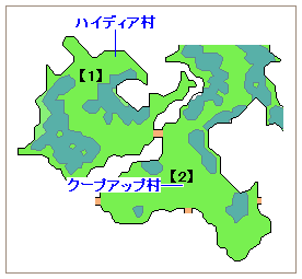 ストーリー攻略画像・ワールドマップ（ハイディア村～クープアップ村）