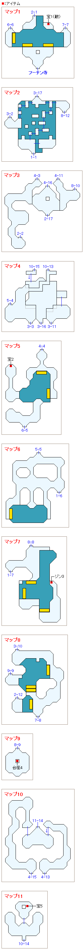 フーチン寺滝の洞窟のマップ画像