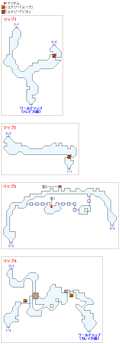 カラゴル海南東の洞窟のマップ画像