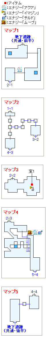 ヴィーナス灯台への地下遺跡・右ルートのマップ画像