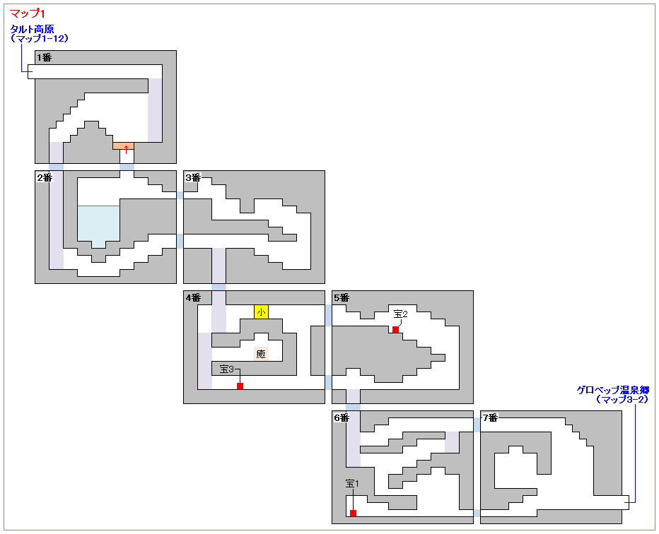 ヘビの穴（ゲロベップ温泉郷～タルト高原）のマップ画像