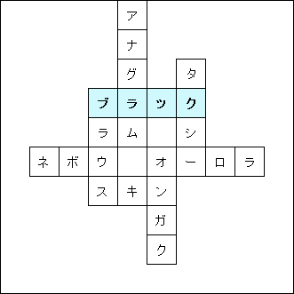 クロスワードパズル第25問の答え